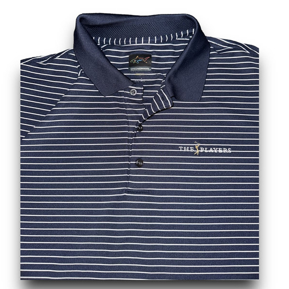Greg Norman Other - Greg Norman Navy Blue The Players Golf Polo - Size‎ Large